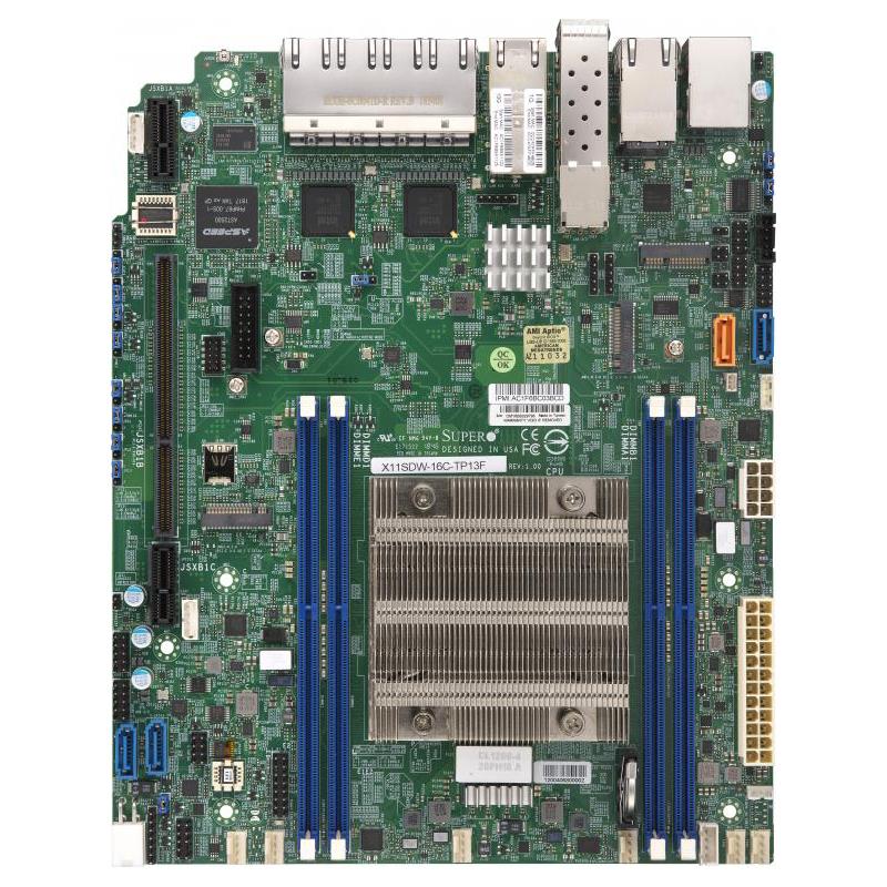 Supermicro SYS-1019D-16C-FHN13TP-1 1U Barebone Embedded Intel Xeon D-2183IT Processor, includes 64GB memory installed