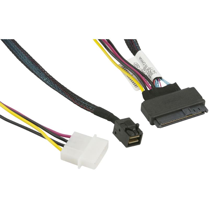 Supermicro CBL-SAST-0957A MiniSAS HD Cable with Power Connector 55CM, 45CM
