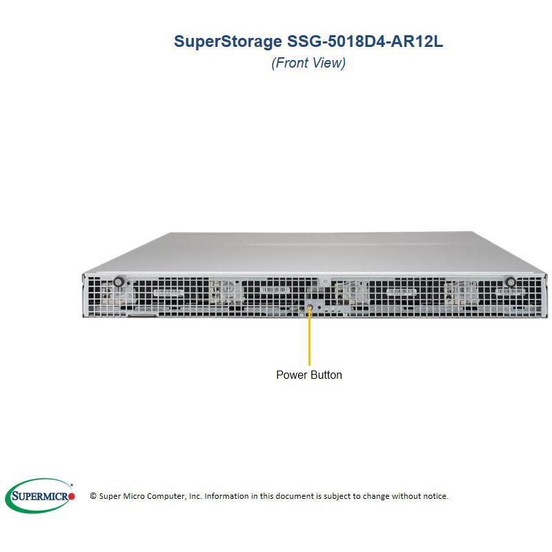 Server Rackmount SuperStorage 1U with Intel Xeon D-1518 2.2GHz CPU SoC (System-on-Chip)