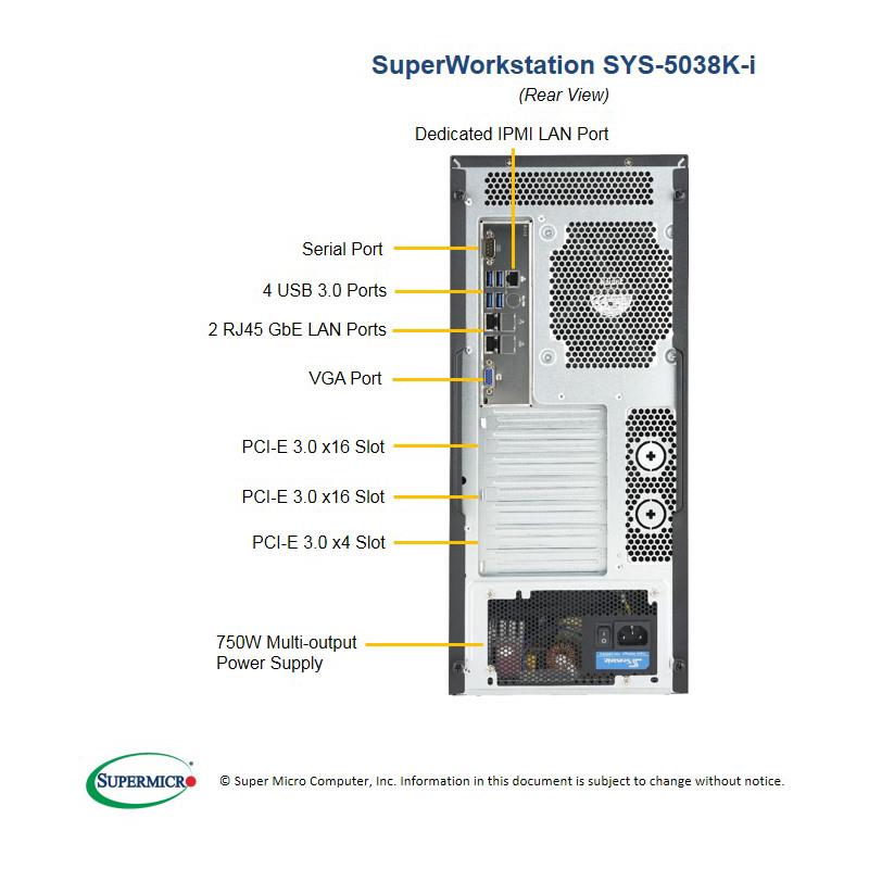 Barebone Mid-Tower Single Socket SVLCLGA3647 for Intel Xeon Phi Processor