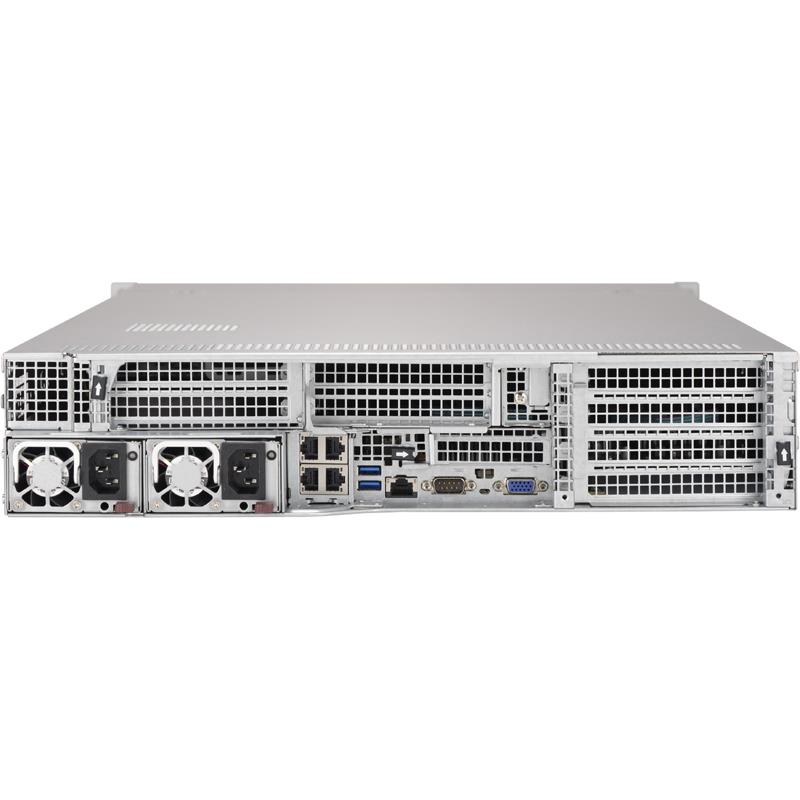 Barebone 2U Rackmount SuperServer, Quad Intel Xeon Scalable Processors Gen. 2, Intel C621 chipset, Up to 12TB DDR4 ECC 2933MHz memory, 24 SAS3 ports support via optional Add-on Cards, 24 Hot-swap 2.5in drive bays 4 Gigabit Ethernet ports --- Complete System Only (Must Include CPU and MEM)