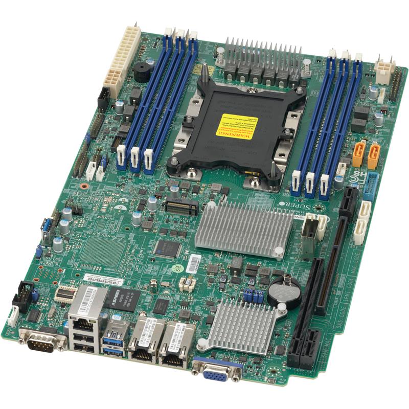 Supermicro X11SPW-TF-O Motherboard Intel Xeon Processor Scalable Gen.2 Family Intel C622 chipset Single Socket P, Up to 1.5TB ECC 3DS LRDIMM 2933MHz, 6x DIMM slots, 2 x 10GbE LAN ports, 10 x SATA3 (6Gbps)