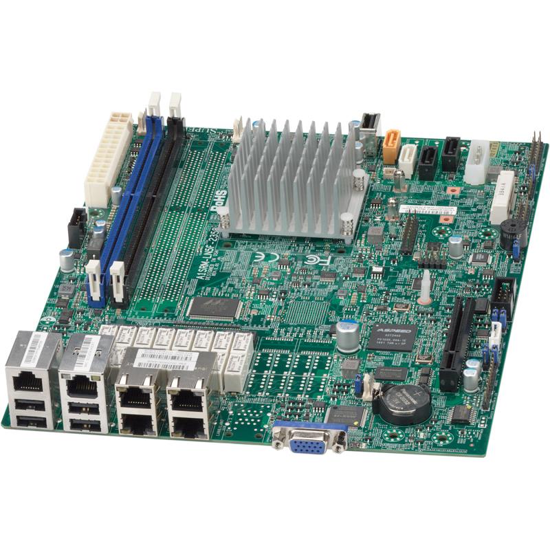 Supermicro A1SRM-LN5F-2358 Motherboard mATX Intel Atom C2358 SoC, up to 16GB DDR3, SATA3 / SATA2, 5 Gigabit LAN, VGA