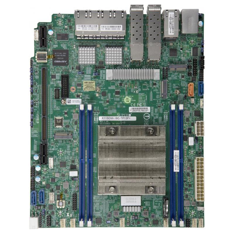 Supermicro SYS-1019D-16C-RDN13TP+ 1U Barebone Single Intel Xeon D-2183IT Processor Up to 512GB LRDIMM SATA3 Quad 10G SFP+ via SoC