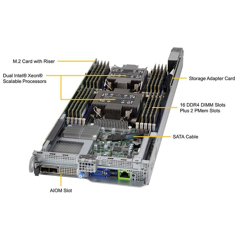 Supermicro SYS-620BT-HNTR BigTwin 2U Barebone Dual Intel Xeon Scalable Processor Up to 4TB DRAM SATA, NVMe Network via AIOM