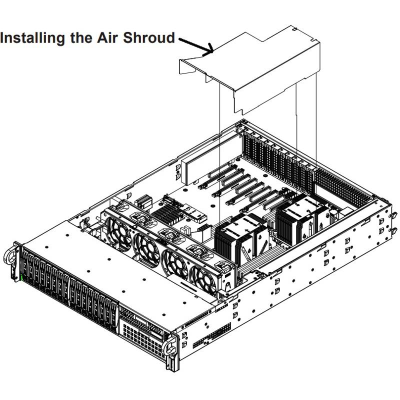 Supermicro MCP-310-00082-0B Mylar Air Shroud Support 2U Chassis SC213X with X11DPX