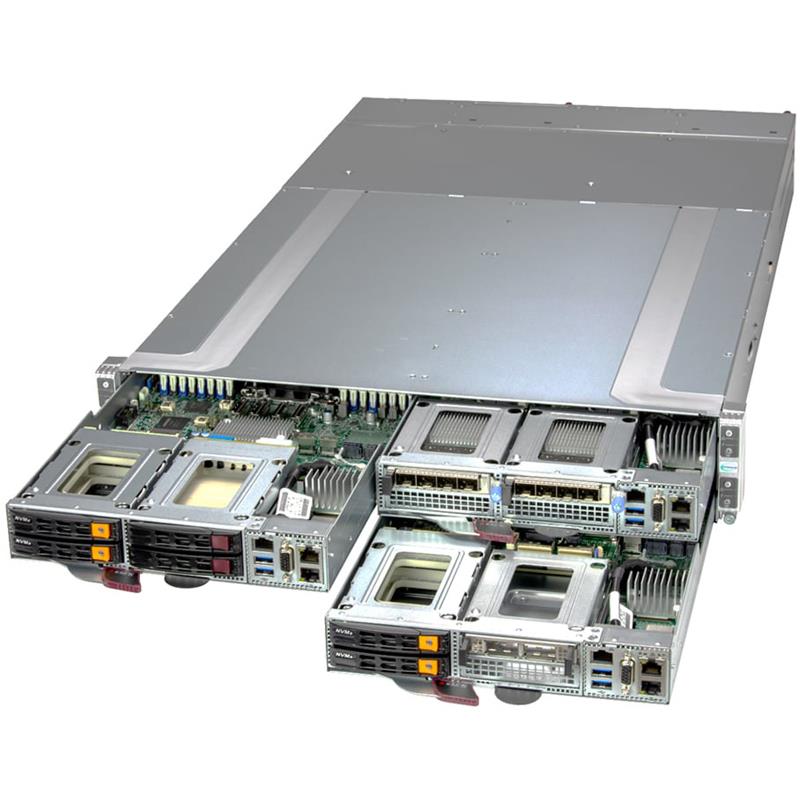 Supermicro SYS-211GT-HNTF GrandTwin 2U Barebone Four Hot-pluggable Nodes Single Intel Xeon Scalable Processors 5th/4th Generation and Intel Xeon CPU Max Series