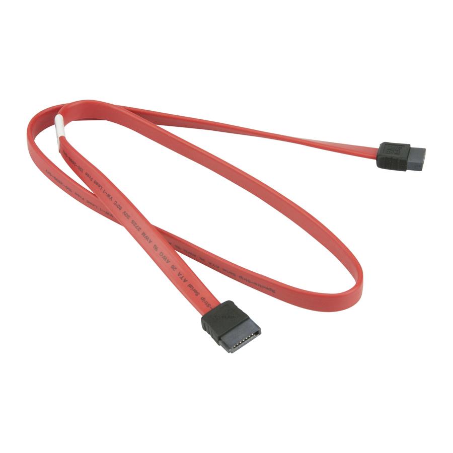 Supermicro CBL-0044L 24 inch SATA Flat S-S Cable, PB-Free (01pk) red color