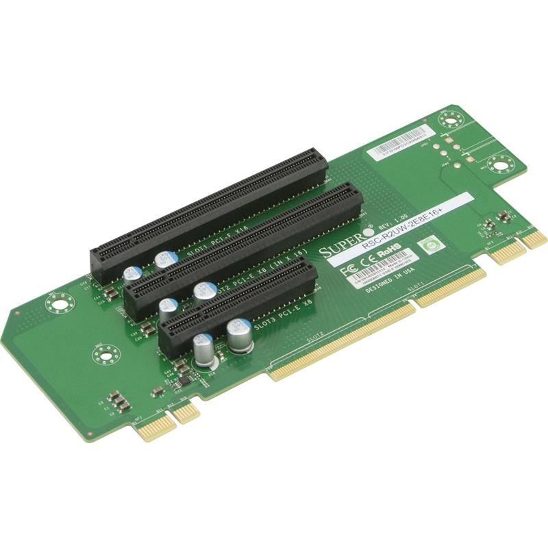 Supermicro RSC-R2UW-2E8E16+ 2U Left Hand Side WIO Riser Card - WIO Input Signal 1x PCI-E x16 / 2x PCI-E x8 and Output 1x PCI-E x8 / 2x PCI-E x16