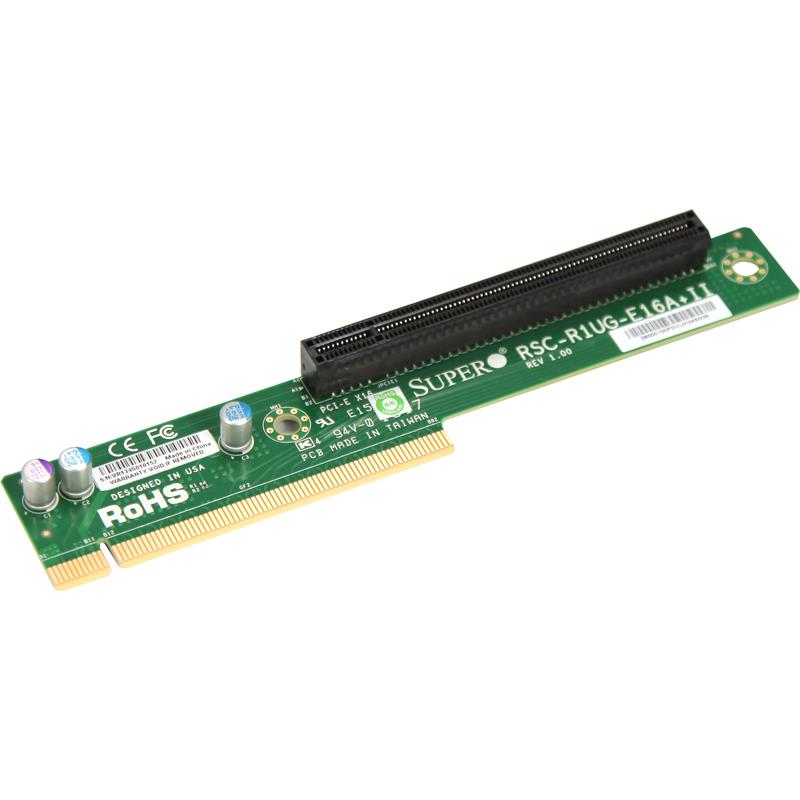 Supermicro RSC-R1UG-E16A+II 1U GPU Left-Side Passive Riser Card - 1x PCI-E x16 Signal and 1x PCI-E x16 Output