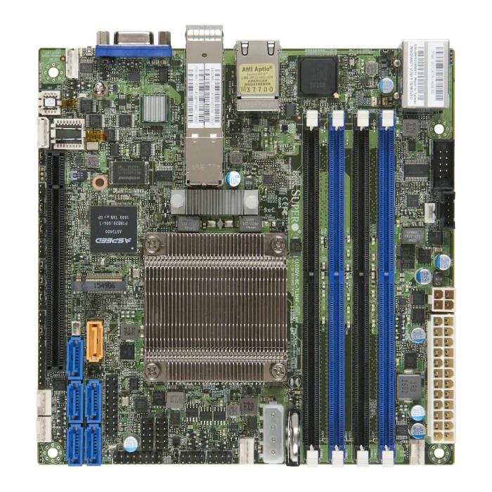 Supermicro X10SDV-8C-TLN4F+ Motherboard Mini-ITX SoC Xeon D-1537 8-Core, Single Socket FCBGA 1667