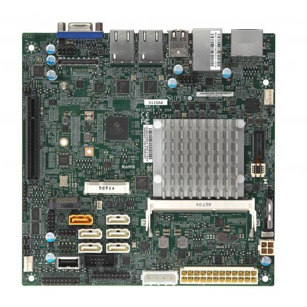 Supermicro X11SAA Motherboard mini-ATX with Intel Processor N4200 (Pentium Apollo Lake, 4-Core) Socket FCBGA1296 supported