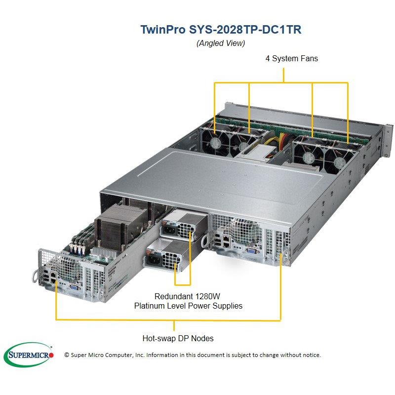 Supermicro SYS-2028TP-DC1TR Twin Barebone Dual CPU, 2-Node