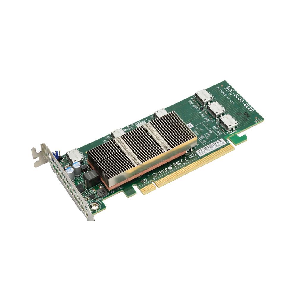 Supermicro AOC-SLG3-8E2P PCIe x16, Low Profile 8x Internal Port NVMe OcuLink Host Interface Card