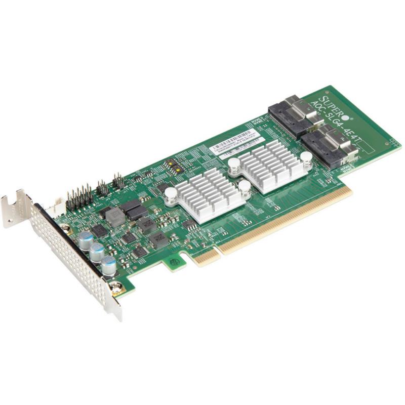 Supermicro AOC-SLG4-4E4T Add-on Card Retimer M.2 NVMe Gen4 PCIe x16 With 4-Port