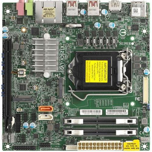 Supermicro X12SCV-LVDS Motherboard Mini-ITX Single Socket LGA-1200 (Socket H5) for Intel Xeon W-1200, 10th Gen Intel Core i9/i7/i5/i3 Processors