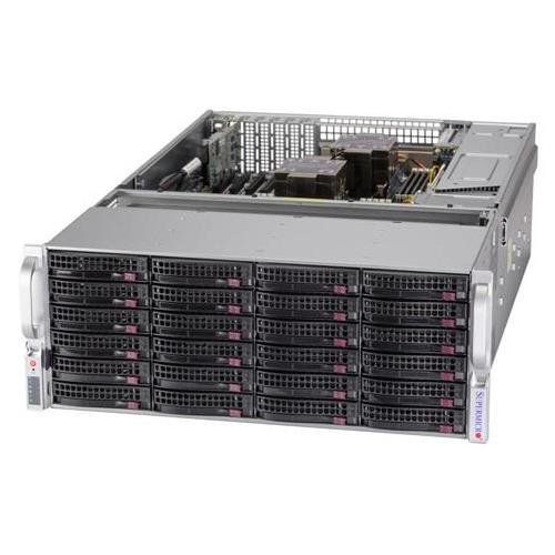 Supermicro SSG-640P-E1CR36L Storage DP 4U Barebone Dual 3rd Gen Intel Xeon Scalable processors Up to 4TB RDIMM/LRDIMM/Intel DCPMM SATA3, SAS3, NVMe hybrid, M.2 NVMe Dual 10GbE, IPMI LAN port
