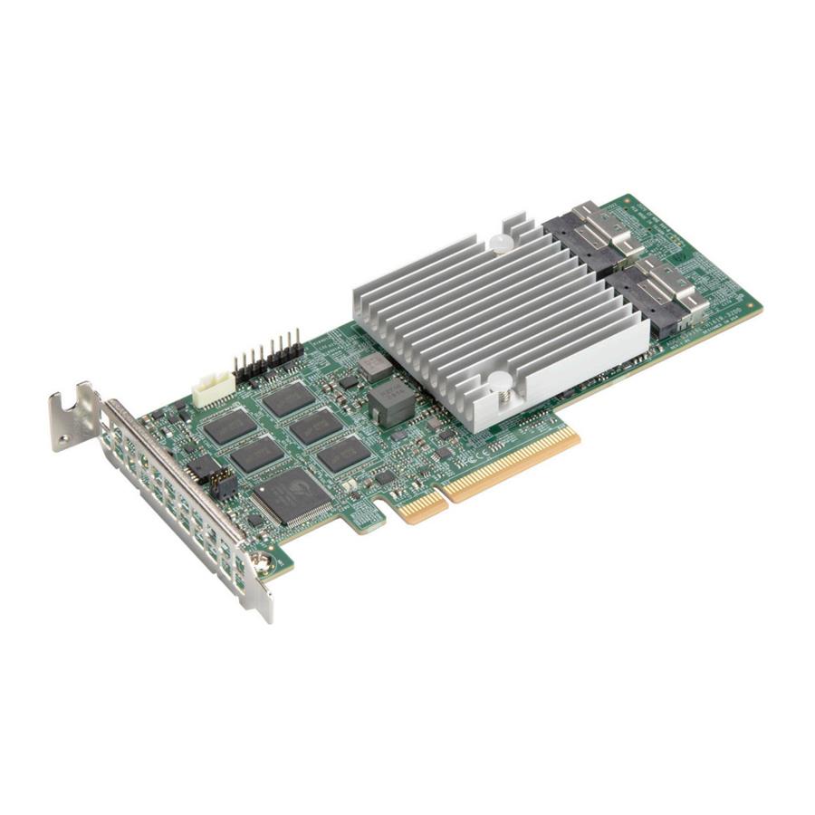Supermicro 16-Port SAS3 12Gbps & SATA3 6Gb/s Gen4 PCIe x8 Hardware RAID 0, 1, 5, 6, 10, 50 & 60, Broadcom 3916L AOC-S3916L-H16IR