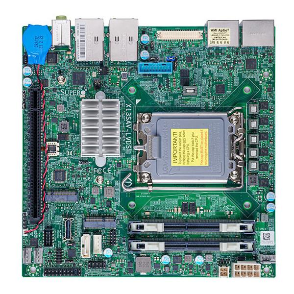 Supermicro X13SAV-LVDS Motherboard Mini-ITX Intel Core i9/i7/i5/i3 13th/12th Generation and Pentium/Celeron Processors