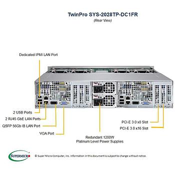 Supermicro SYS-2028TP-DC1FR Twin Barebone Dual CPU, 2-Node