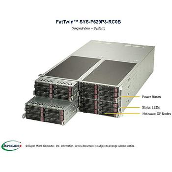 Supermicro SYS-F629P3-RC0B Twin 4U Barebone Four Hot-pluggable Nodes Dual Intel Xeon Scalable Processors 2nd Generation