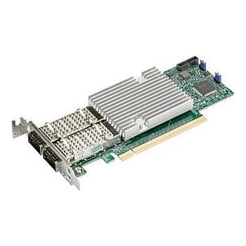 Supermicro AOC-S100GC-I2C Standard Low Profile PCIe 4.0 x16 2-port 100GbE with QSFP28